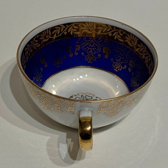 Porzellanmalerei Parbus Bavaria Cobalt Blue 22K Gold Porcelain Demitasse Cup - Picture 8 of 15